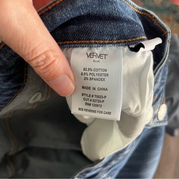 Vervet Blue Jeans Women's 22 Haylie High Rise Skinny Button Fly Distressed NWT - Picture 9 of 10